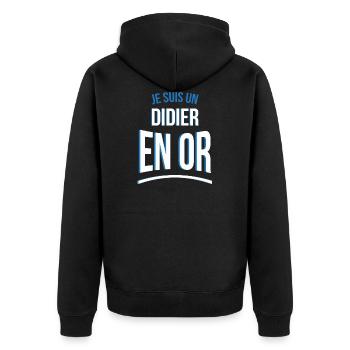 je suis un Didier en or cadeau idée humour - Veste à capuche bio Premium Unisexe - noir - Dos - Nico (187cm)