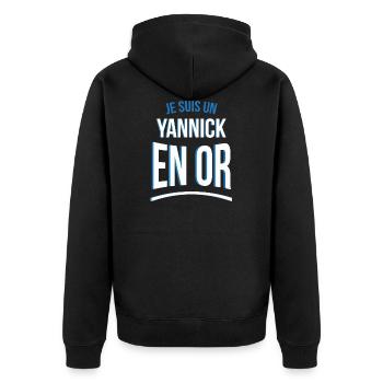 je suis un Yannick en or cadeau idée humour - Veste à capuche bio Premium Unisexe - noir - Dos - Nico (187cm)