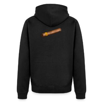 Zigarre - Unisex Premium Bio Zip Hoodie - Schwarz - Hinten - Nico (187cm)