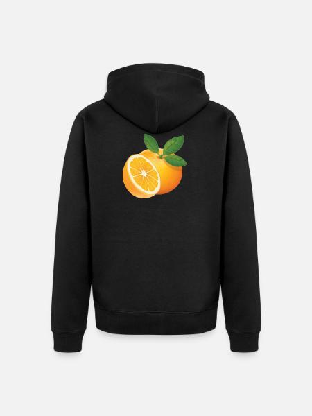 Orange - Unisex Premium Bio Zip Hoodie - Schwarz