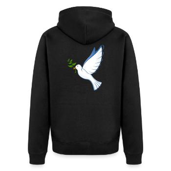 Colombe de la Paix - Veste à capuche bio Premium Unisexe - noir - Dos - Nico (187cm)