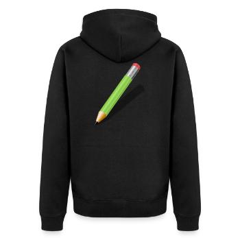 pencil - Unisex Premium Organic Zip Hoodie - black - Back - Nico (187cm)