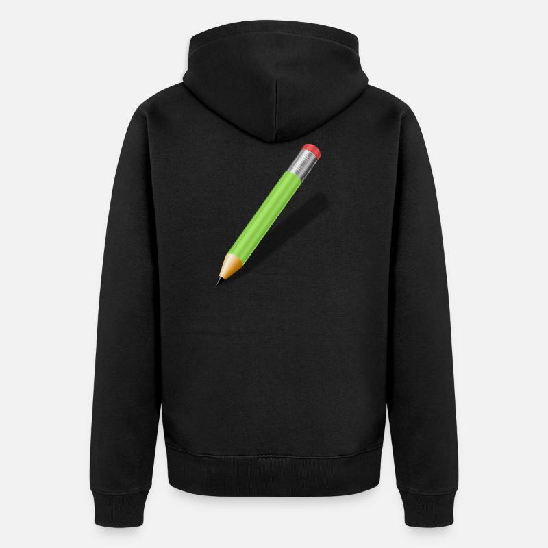 Bleistift - Unisex Premium Bio Zip Hoodie - Schwarz