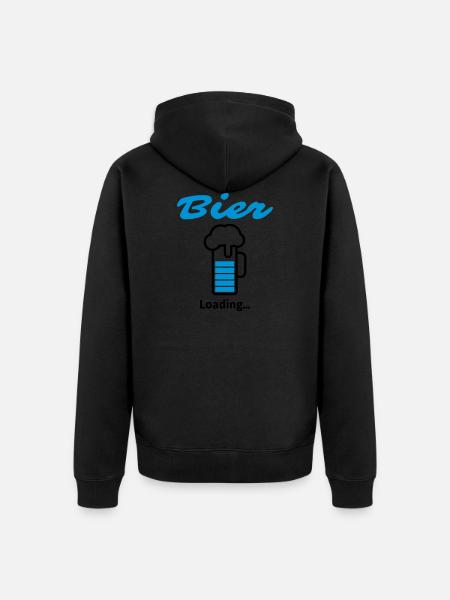 Bier Loading... - Unisex Premium Bio Zip Hoodie - Schwarz