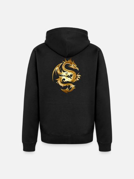 Dragon Chinese Dragon Fantasy Gift - Unisex Premium Organic Zip Hoodie - black
