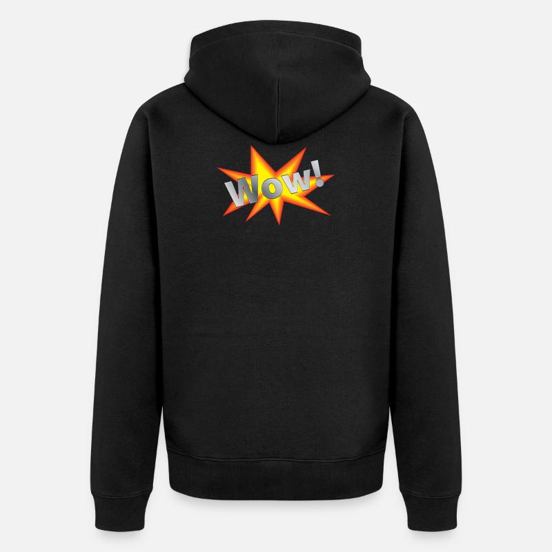WOW FX effect - gift idea - Unisex Premium Organic Zip Hoodie - black