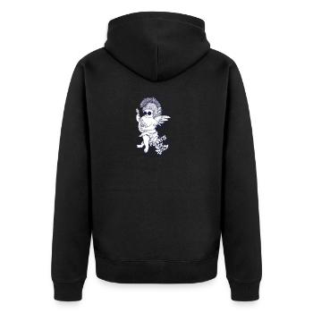 Rock Baby Engel - Unisex Premium Bio Zip Hoodie - Schwarz - Hinten - Nico (187cm)