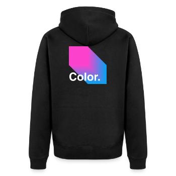 Color - Unisex Premium Organic Zip Hoodie - black - Back - Nico (187cm)