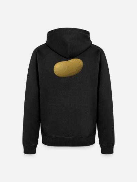 potato - Unisex Premium Organic Zip Hoodie - black