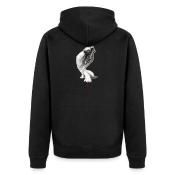 Sketchy Turtle - Unisex Premium Organic Zip Hoodie - black - Back - Nico (187cm)