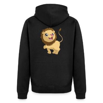 Lion de dessin animé - Veste à capuche bio Premium Unisexe - noir - Dos - Nico (187cm)