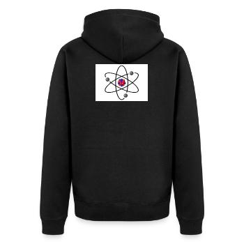 Physikteilchen aus The big bang Theory Geschenkide - Unisex Premium Bio Zip Hoodie - Schwarz - Hinten - Nico (187cm)