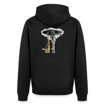 Giraffe Africa Safari Wilderness - Unisex Premium Organic Zip Hoodie - black - Back - Nico (187cm)