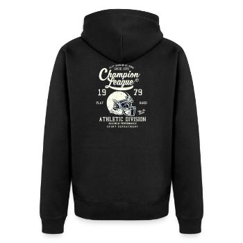 Champion League - Unisex Premium Bio Zip Hoodie - Schwarz - Hinten - Nico (187cm)