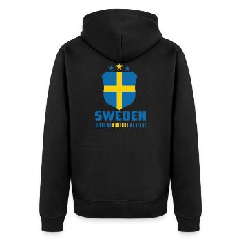  en Suède - Veste à capuche bio Premium Unisexe - noir - Dos - Nico (187cm)