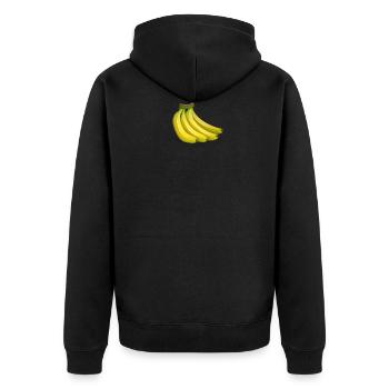 Bananen - Unisex Premium Bio Zip Hoodie - Schwarz - Hinten - Nico (187cm)