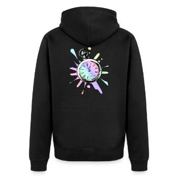 Horloge - idée colorée / cadeau - Veste à capuche bio Premium Unisexe - noir - Dos - Nico (187cm)