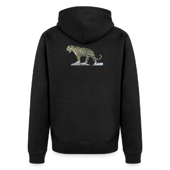 Jaguar - Unisex Premium Bio Zip Hoodie - Schwarz - Hinten - Nico (187cm)
