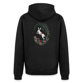 Jump Apart - Art pour les droits des animaux - Veste à capuche bio Premium Unisexe - noir - Dos - Nico (187cm)