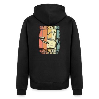 Gardener's garden - Unisex Premium Organic Zip Hoodie - black - Back - Nico (187cm)