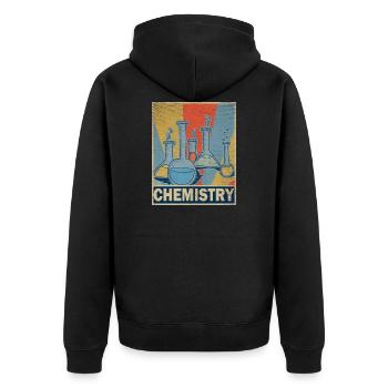 Chemie Lehrer Retro Vintage Geschenk Wissenschaft - Unisex Premium Bio Zip Hoodie - Schwarz - Hinten - Nico (187cm)