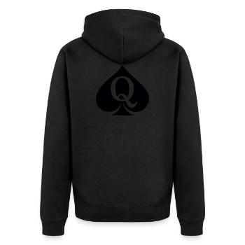 Queen of Spades - Unisex Premium Organic Zip Hoodie - black - Back - Nico (187cm)