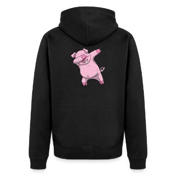 Cochon tamponnant - Veste à capuche bio Premium Unisexe - noir - Dos - Nico (187cm)
