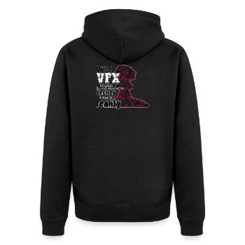 VFX cause I'm not allowed to destroy things IRL - Unisex Premium Organic Zip Hoodie - black - Back - Nico (187cm)