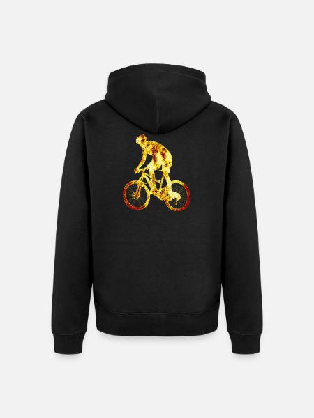 Bicycle Fire - Unisex Premium Organic Zip Hoodie - black