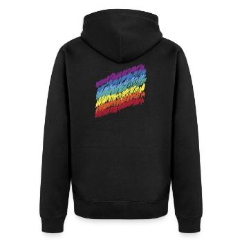 Liebe für alle! Die Welt ist bunt! Geschenk Pride - Unisex Premium Bio Zip Hoodie - Schwarz - Hinten - Nico (187cm)