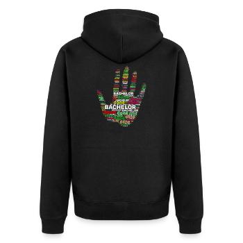 Bachelor done High Five - Veste à capuche bio Premium Unisexe - noir - Dos - Nico (187cm)