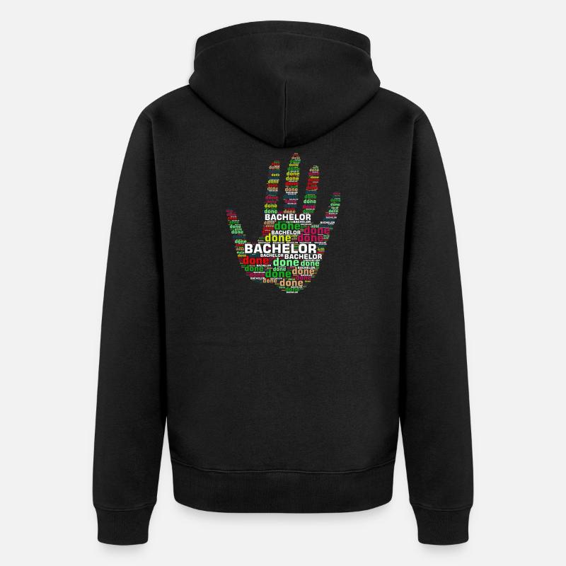 Bachelor done High Five - Unisex Premium Bio Zip Hoodie - Schwarz