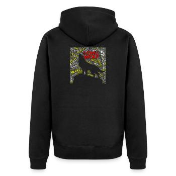Lone Wolf - Unisex Premium Organic Zip Hoodie - black - Back - Nico (187cm)