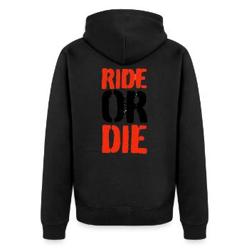 Ride or Die - Veste à capuche bio Premium Unisexe - noir - Dos - Nico (187cm)