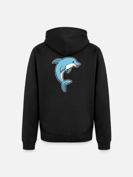 Dolphin - dolphin - Unisex Premium Organic Zip Hoodie - black