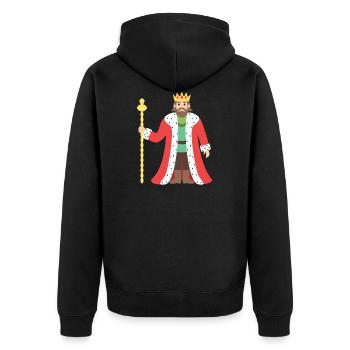 king - Unisex Premium Organic Zip Hoodie - black - Back - Nico (187cm)