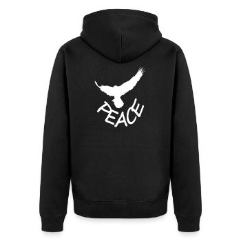 Paix Liberté Free Peace Dove Gift - Veste à capuche bio Premium Unisexe - noir - Dos - Nico (187cm)