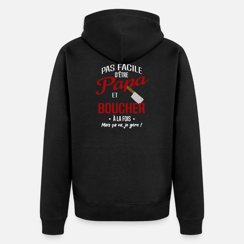 PAPA BOUCHER - Veste à capuche bio Premium Unisexe - noir