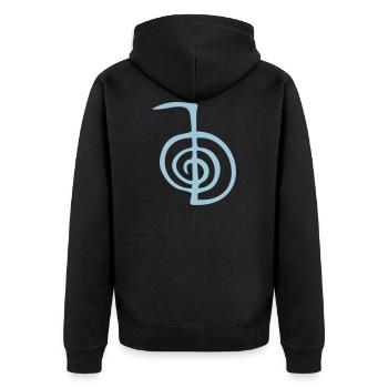 Reiki Healing Symbol - Cho Ku Rei - Unisex Premium Organic Zip Hoodie - black - Back - Nico (187cm)