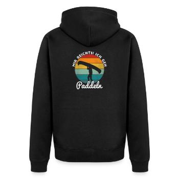 Paddeln Kanu Kayak fahren Wassersport Kanute - Unisex Premium Bio Zip Hoodie - Schwarz - Hinten - Nico (187cm)