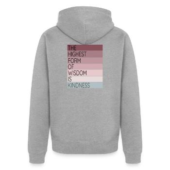 Forme de sagesse inspirante de gentillesse - Veste à capuche bio Premium Unisexe - gris chiné - Dos - Nico (187cm)