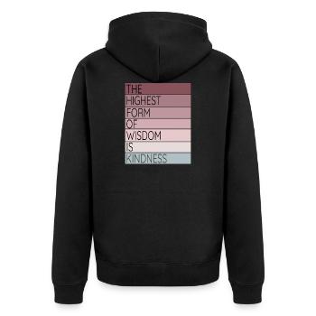 Forme de sagesse inspirante de gentillesse - Veste à capuche bio Premium Unisexe - noir - Dos - Nico (187cm)