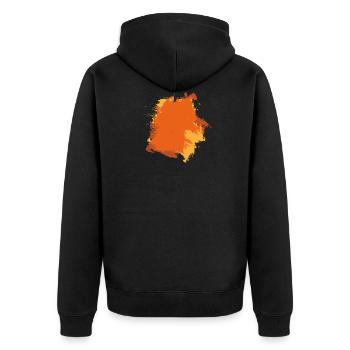 Paint blob splash painter gift colorful orange - Unisex Premium Organic Zip Hoodie - black - Back - Nico (187cm)