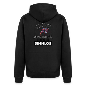 Silvester 2020 Silvester 2021 Silvesterparty Bölle - Unisex Premium Bio Zip Hoodie - Schwarz - Hinten - Nico (187cm)