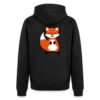 Cute Fox gift idea animal child / niedlicher Fuchs - Unisex Premium Bio Zip Hoodie - Schwarz - Hinten - Nico (187cm)