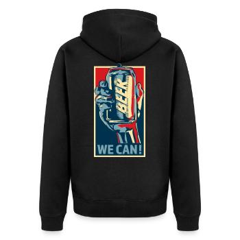 Beer we can ! Bière Propaganda Buveur de bière Chemise - Veste à capuche bio Premium Unisexe - noir - Dos - Nico (187cm)