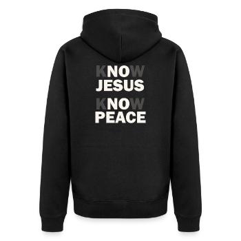 Inspirational Christian No Jesus No Peace - Veste à capuche bio Premium Unisexe - noir - Dos - Nico (187cm)