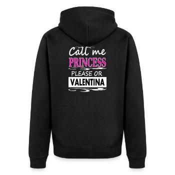 mon nom est Valentina mon nom est le nom de Valentina - Veste à capuche bio Premium Unisexe - noir - Dos - Nico (187cm)