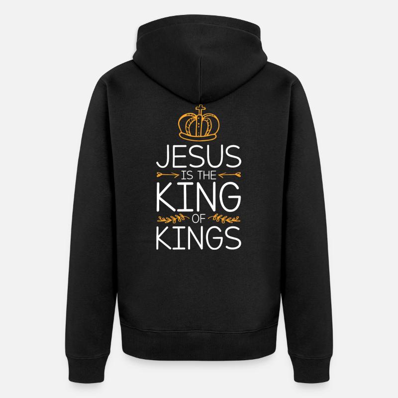 Jésus est le roi bible - Veste à capuche bio Premium Unisexe - noir