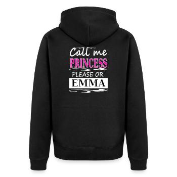 ich heiße Emma ich bin Emma Mädchenname Geschenk - Unisex Premium Bio Zip Hoodie - Schwarz - Hinten - Nico (187cm)